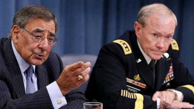 US Secretary of Defence Leon Panetta (left) and Chairman of the Joint Chiefs of Staff General Martin Dempsey