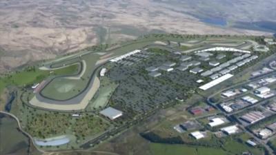 An artist's impression of the proposed motor racing circuit