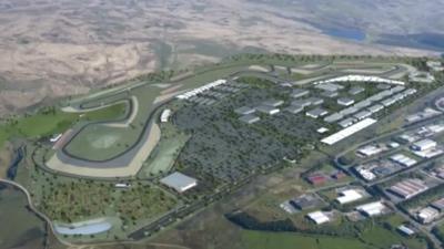 An artist's impression of the proposed motor racing circuit