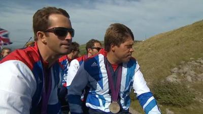 Ben Ainslie with the other GB Olympic sailors