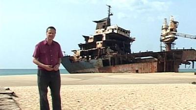 Huge abandoned ship in Sri Lanka