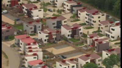 Aerial view of housing