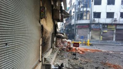 Damaged Homs street