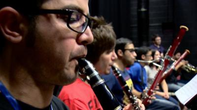 The National Youth Orchestra of Iraq plays with Scottish musicians