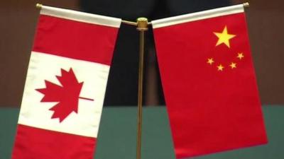 Canadian and Chinese flags