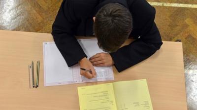 Pupil sitting an exam