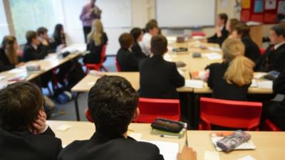 Pupils during an English lesson