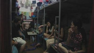 Vietnamese workers living in cramped conditions