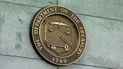 A US Department of Treasury sign