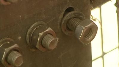 Loose nut on repaired bridge in Milton Keynes