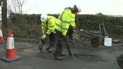 Potholes being mended in Kent