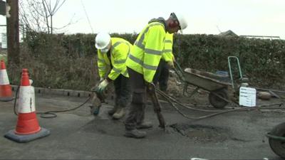 Potholes being mended in Kent