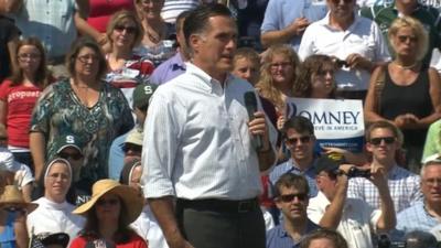 Mitt Romney at campaign rally in Michigan