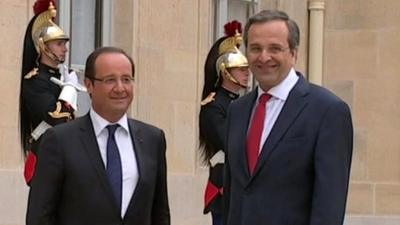 Francois Hollande and Antonis Samaras