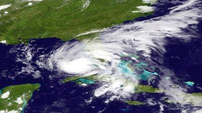 Tropical Storm Isaac moves toward the Florida coast - satellite image