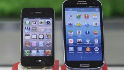 Apple and Samsung phones