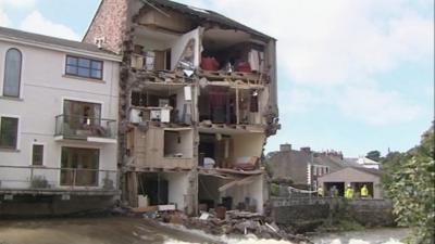 Collapsed house