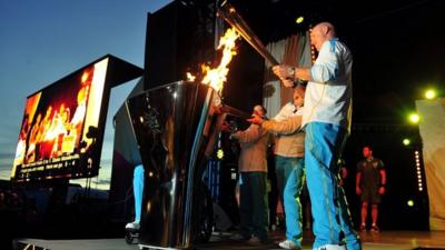 Cauldron is lit in Stoke Mandeville for the Paralympics