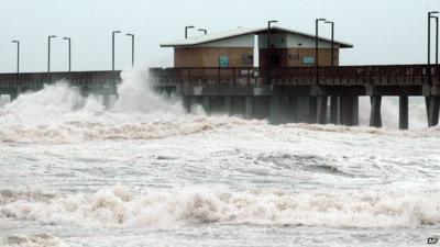 Hurricane Isaac hits land