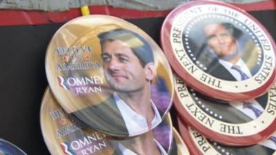 Paul Ryan buttons at the conventions