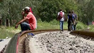 Migrants in the Mexico shelter