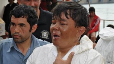 Sunken boat survivor