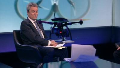 Drone in Newsnight studio