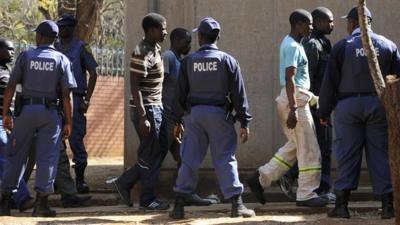 Police arrest miners in South Africa