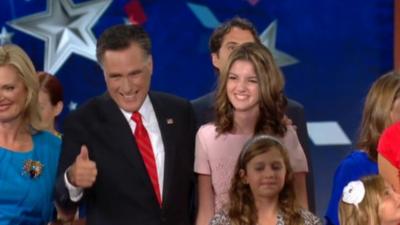 Mitt Romney with his family at the Republican convention