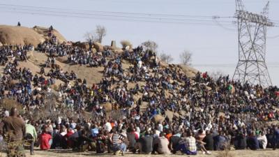 Striking miners