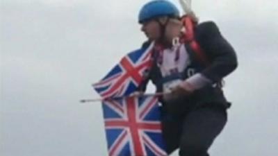 Boris Johnson on zipwire