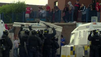 Police in Northern Ireland hit with yobs