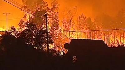 Wild fire in Ourem, Portugal (3 Sept 2012)