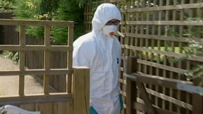 Forensic officer at the house in Crays Hill