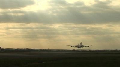 Plane taking off at Heathrow