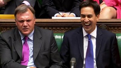 Shadow Chancellor Ed Balls (left) and Labour leader Ed Miliband