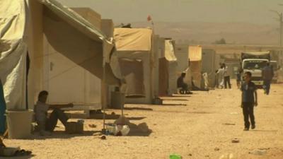 Syrian refugee camp in northern Jordan