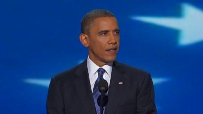 Barack Obama speaks to the Democratic National Convention 6 September 2012