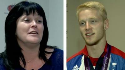 Jonnie Peacock and his mother Linda Roberts