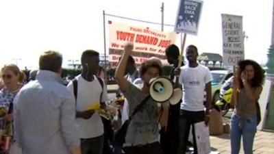 Protesters in Brighton