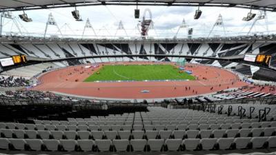 Inside Olympic stadium