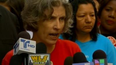 Erica Clark speaks at strike rally 10 September 2012