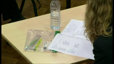 Pupil sitting exam