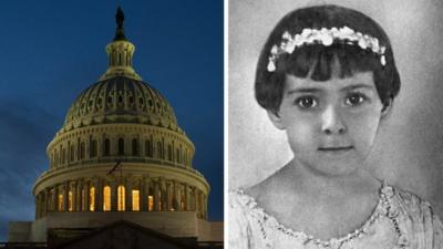 child and US capitol montage