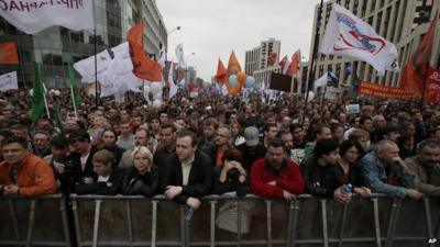 Protestors in Moscow