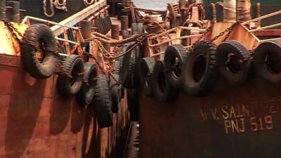 Boats in Goa harbour