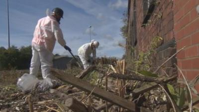 Workers begin to clear derelict land in Gloucester