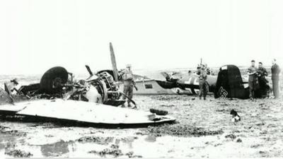 Wreckage of German bombers in Whitstable