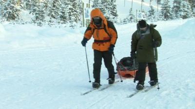 Ranulph Fiennes and colleague