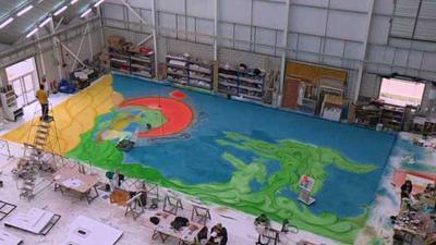 Chris Ofili's backdrop painting for the Royal Ballet